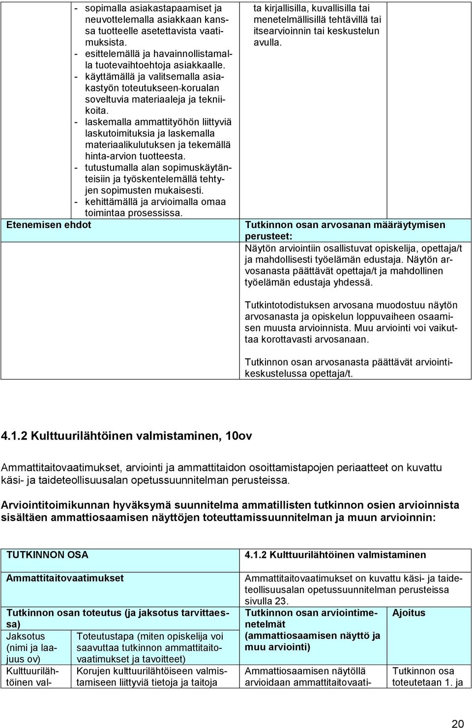 - laskemalla ammattityöhön liittyviä laskutoimituksia ja laskemalla materiaalikulutuksen ja tekemällä hinta-arvion tuotteesta.