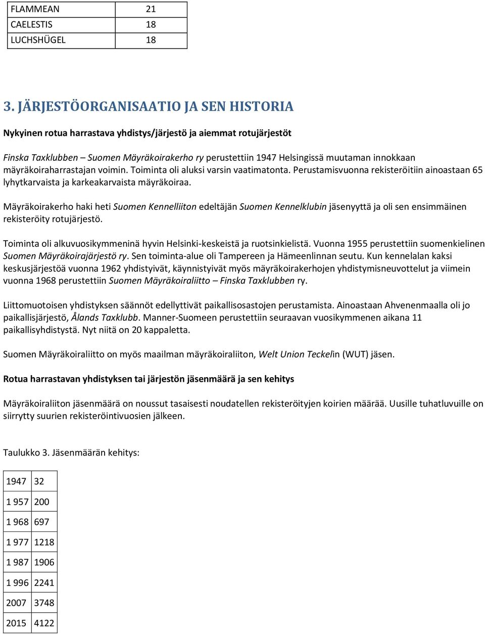 mäyräkoiraharrastajan voimin. Toiminta oli aluksi varsin vaatimatonta. Perustamisvuonna rekisteröitiin ainoastaan 65 lyhytkarvaista ja karkeakarvaista mäyräkoiraa.