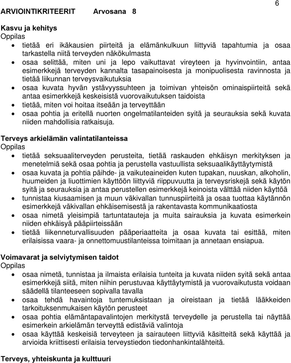 yhteisön ominaispiirteitä sekä antaa esimerkkejä keskeisistä vuorovaikutuksen taidoista tietää, miten voi hoitaa itseään ja terveyttään osaa pohtia ja eritellä nuorten ongelmatilanteiden syitä ja