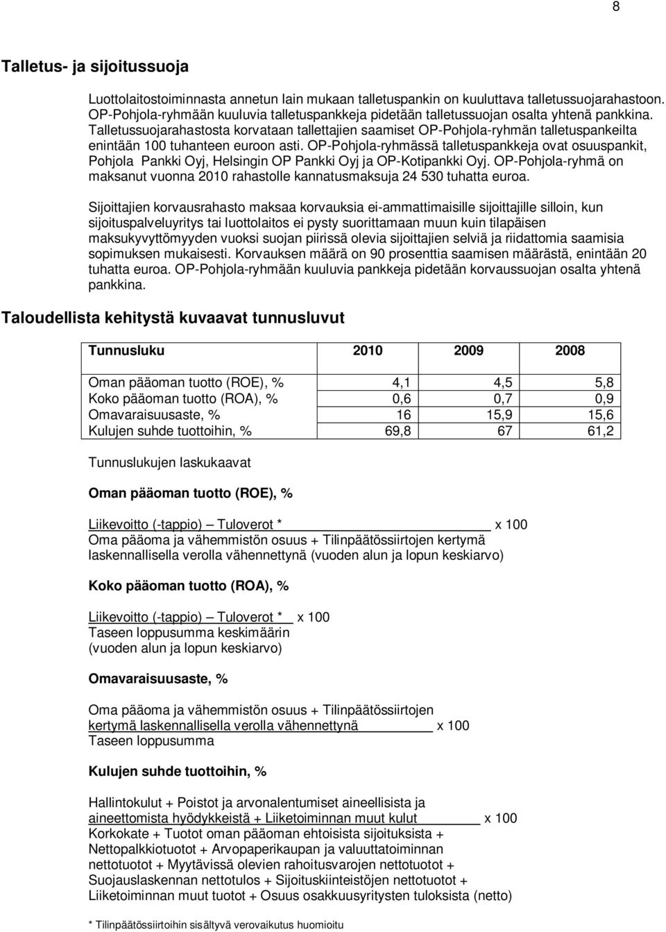 Talletussuojarahastosta korvataan tallettajien saamiset OP-Pohjola-ryhmän talletuspankeilta enintään 100 tuhanteen euroon asti.