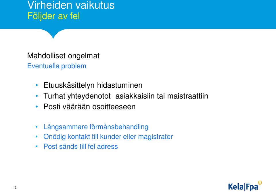 tai maistraattiin Posti väärään osoitteeseen Långsammare