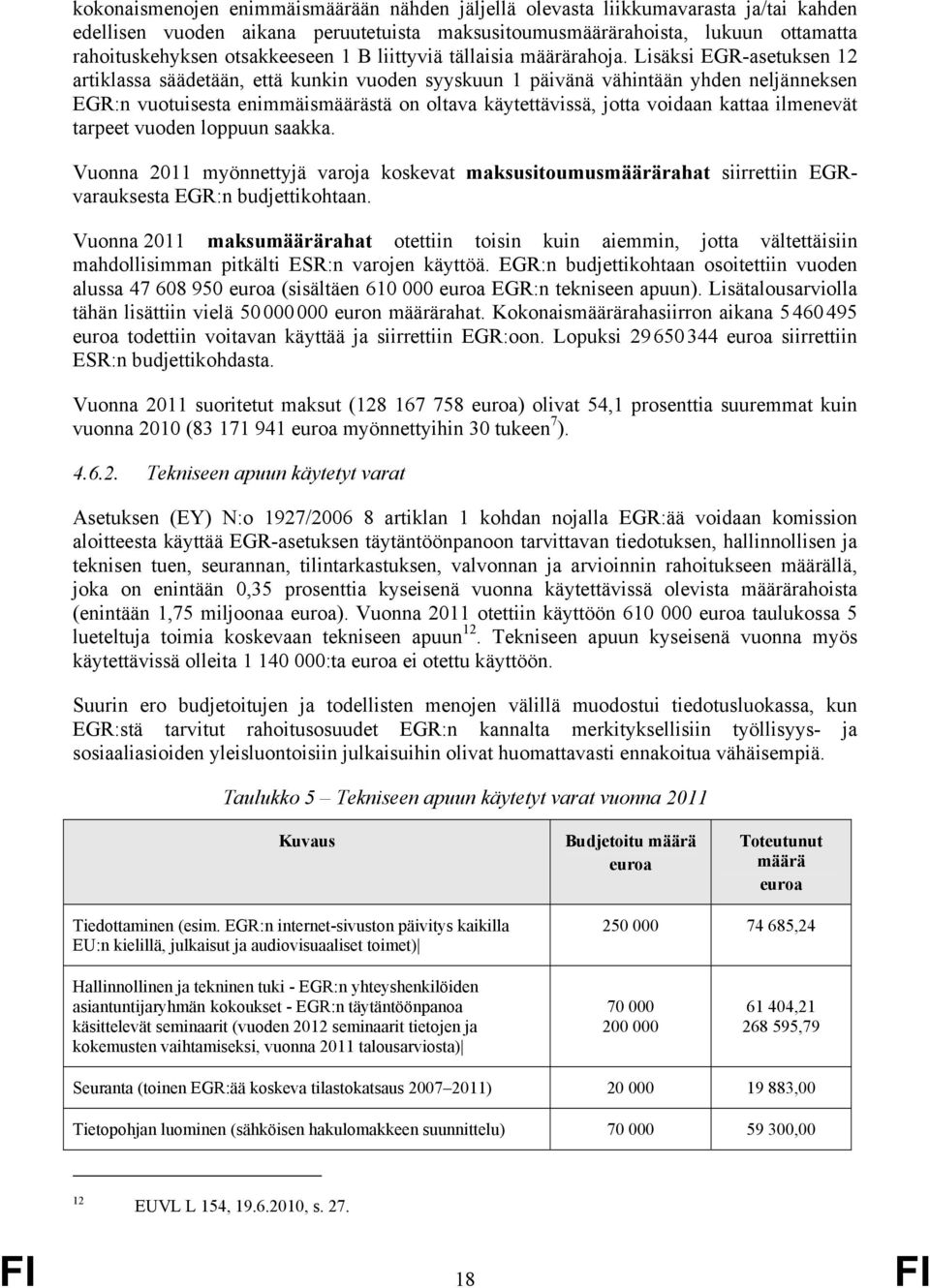 Lisäksi EGR-asetuksen 12 artiklassa säädetään, että kunkin vuoden syyskuun 1 päivänä vähintään yhden neljänneksen EGR:n vuotuisesta enimmäismäärästä on oltava käytettävissä, jotta voidaan kattaa