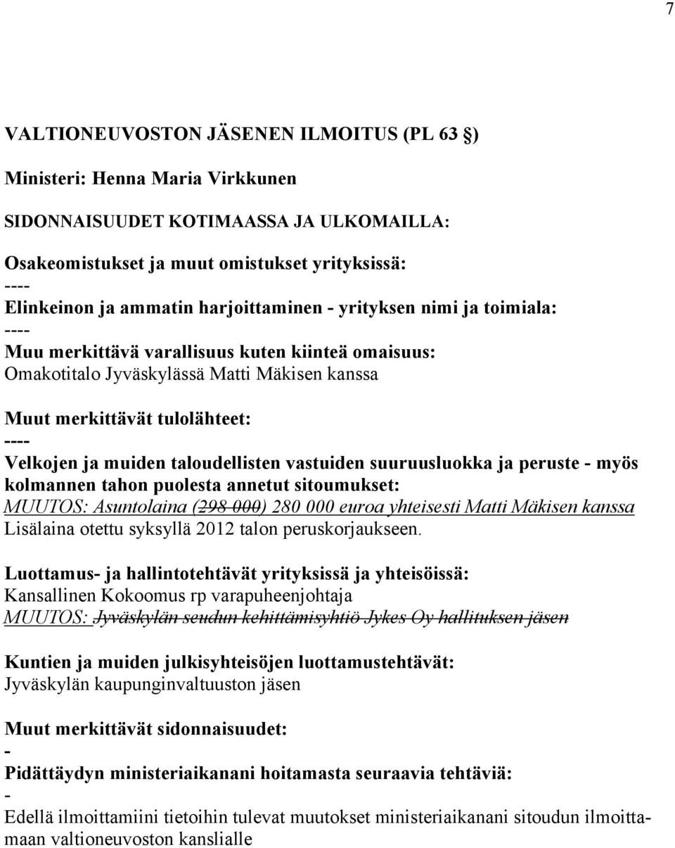 kanssa Lisälaina otettu syksyllä 2012 talon peruskorjaukseen.