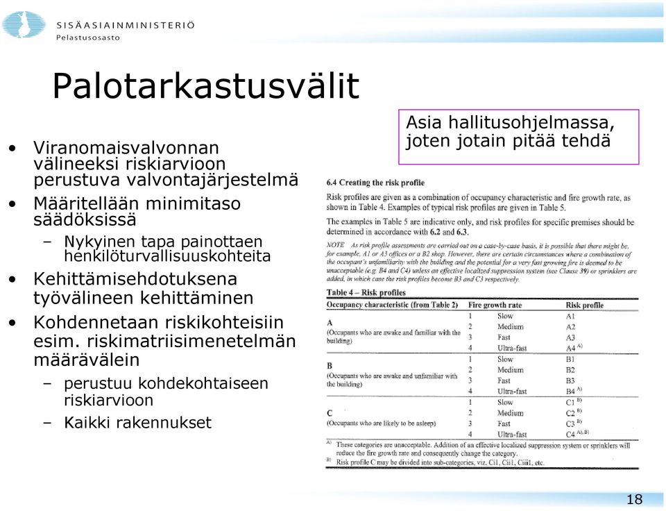 Kehittämisehdotuksena työvälineen kehittäminen Kohdennetaan riskikohteisiin esim.