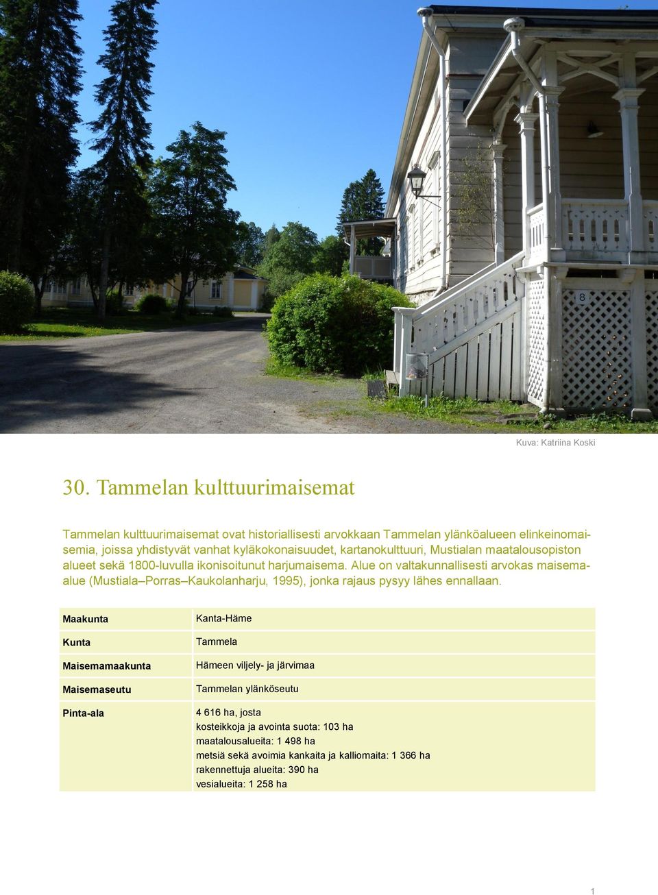 kartanokulttuuri, Mustialan maatalousopiston alueet sekä 1800-luvulla ikonisoitunut harjumaisema.
