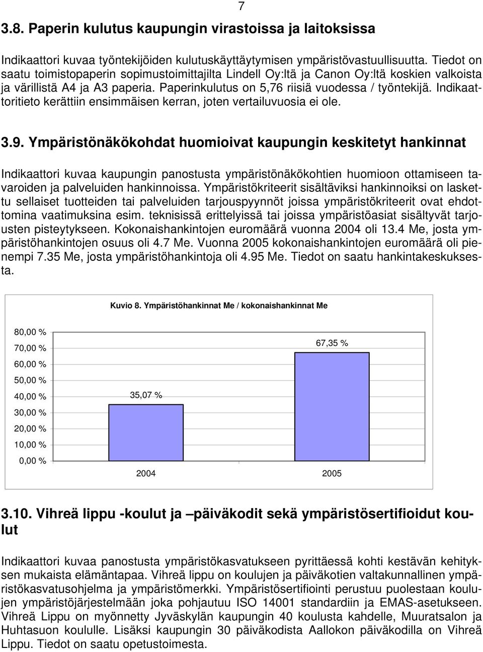 Indikaattoritieto kerättiin ensimmäisen kerran, joten vertailuvuosia ei ole. 3.9.