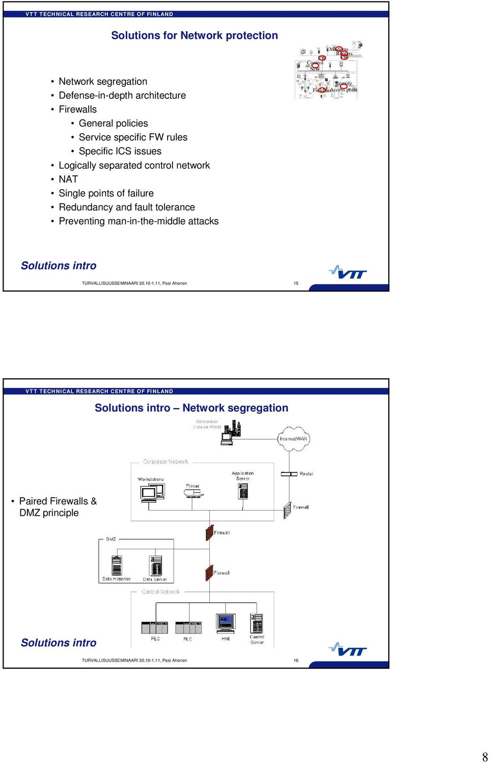 tolerance Preventing man-in-the-middle attacks Modems Routers FW FW Control N/W Remote FieldbusAccess point