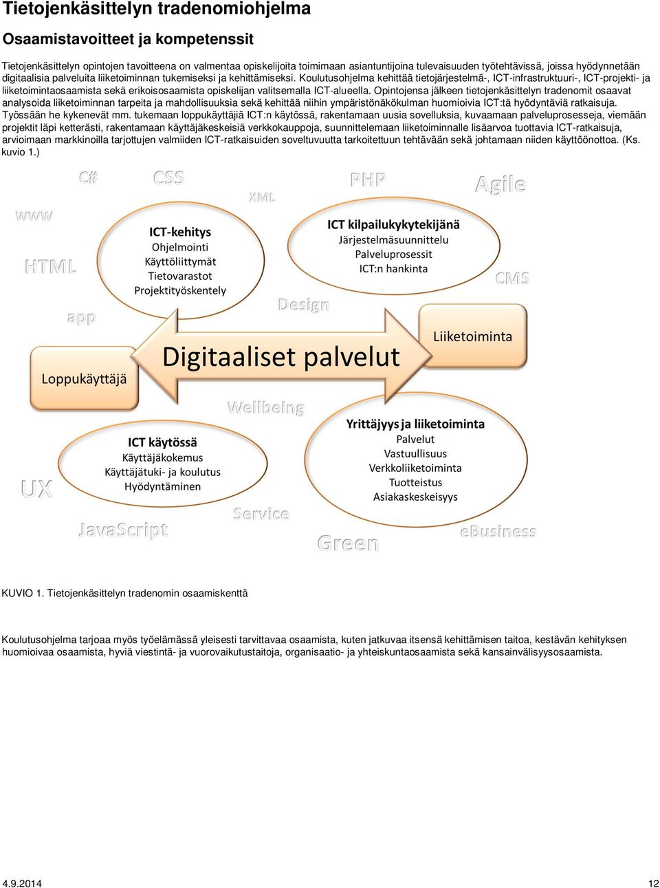 Koulutusohjelma kehittää tietojärjestelmä-, ICT-infrastruktuuri-, ICT-projekti- ja liiketoimintaosaamista sekä erikoisosaamista opiskelijan valitsemalla ICT-alueella.