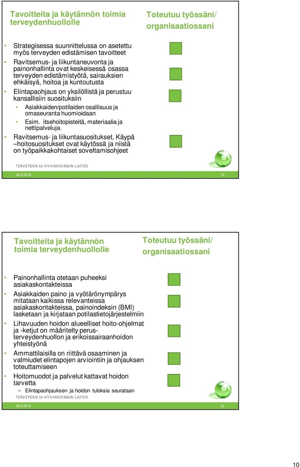 Asiakkaiden/potilaiden osallisuus ja omaseuranta huomioidaan Esim. itsehoitopisteitä, materiaalia ja nettipalveluja.