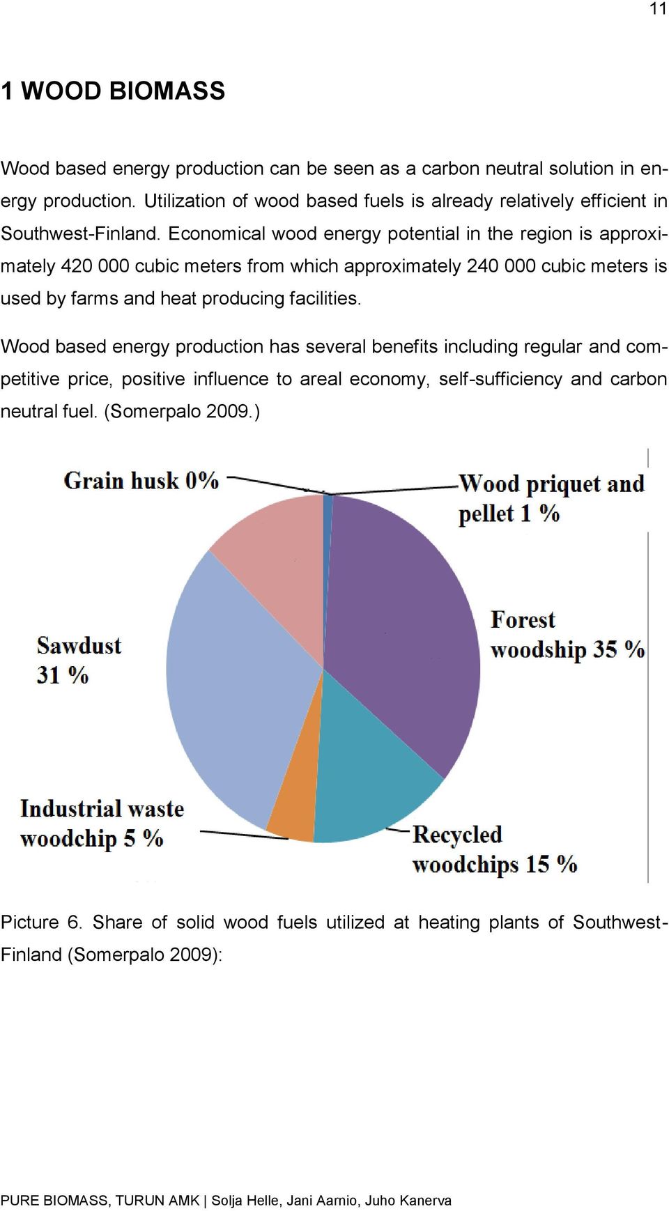 Economical wood energy potential in the region is approximately 420 000 cubic meters from which approximately 240 000 cubic meters is used by farms and heat producing