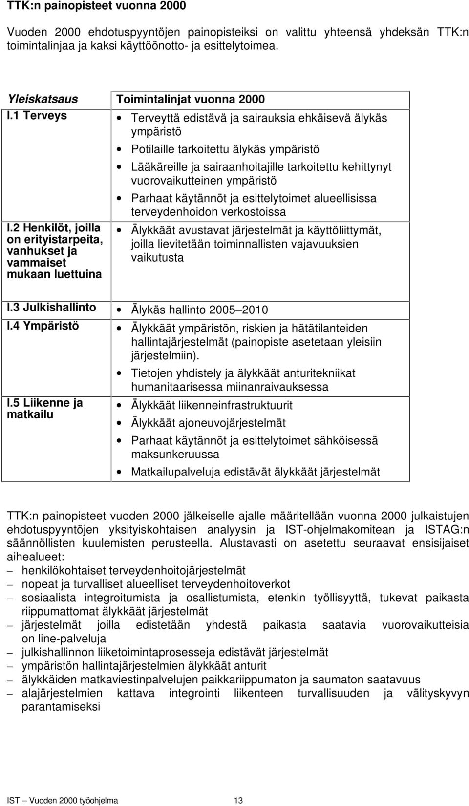 1 Terveys Terveyttä edistävä ja sairauksia ehkäisevä älykäs ympäristö Potilaille tarkoitettu älykäs ympäristö Lääkäreille ja sairaanhoitajille tarkoitettu kehittynyt vuorovaikutteinen ympäristö