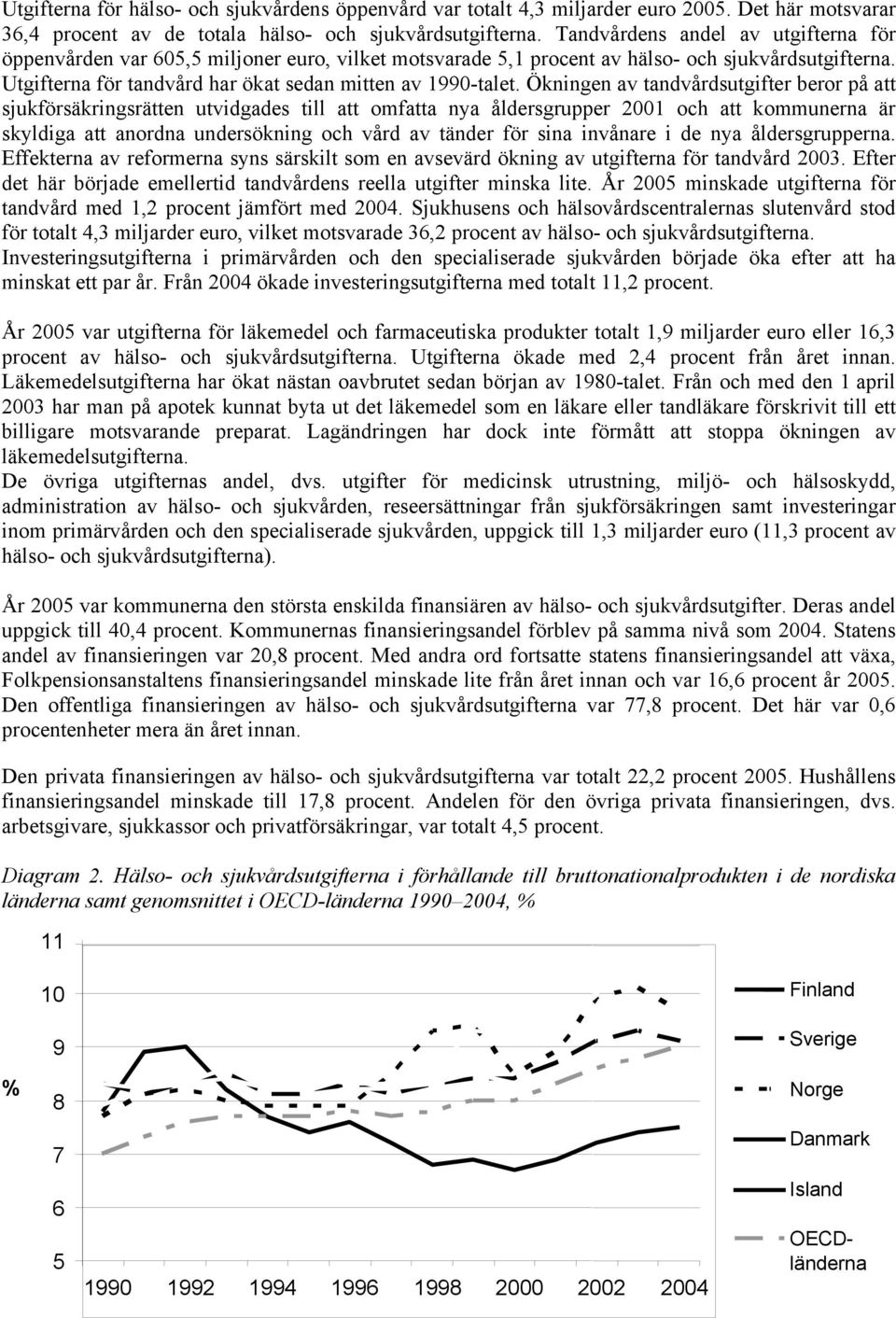 Ökningen av tandvårdsutgifter beror på att sjukförsäkringsrätten utvidgades till att omfatta nya åldersgrupper 2001 och att kommunerna är skyldiga att anordna undersökning och vård av tänder för sina