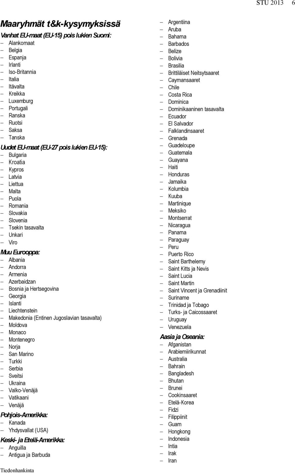 Bosnia ja Hertsegovina Georgia Islanti Liechtenstein Makedonia (Entinen Jugoslavian tasavalta) Moldova Monaco Montenegro Norja San Marino Turkki Serbia Sveitsi Ukraina Valko-Venäjä Vatikaani Venäjä