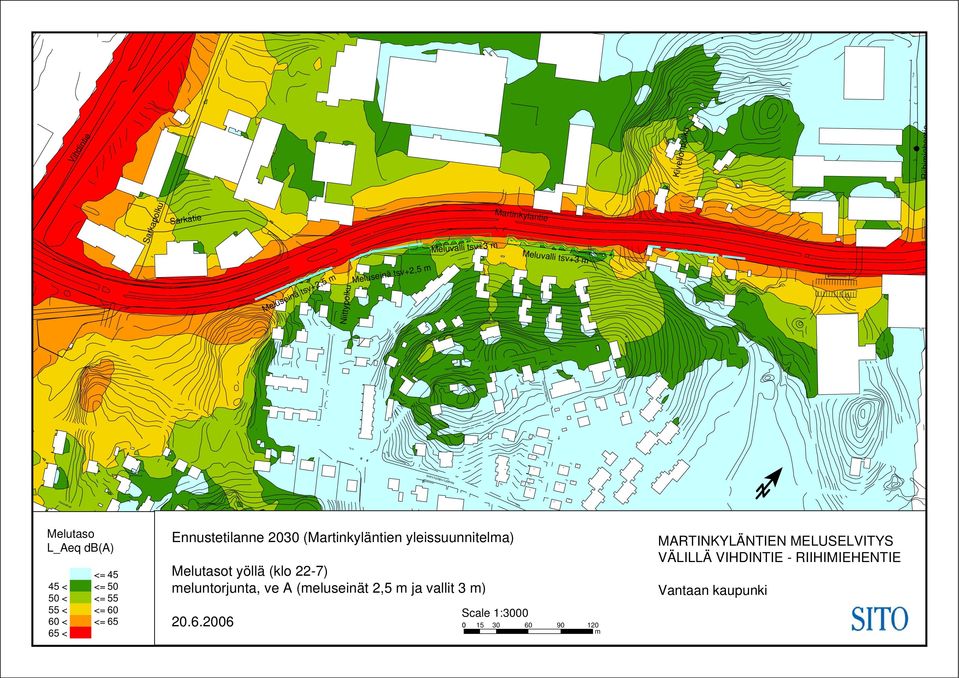 Nii%%228j%%228nie Ennuseilanne 2030 (Marinylänien yleissuunniela) Karheuja Meluaso yöllä (lo