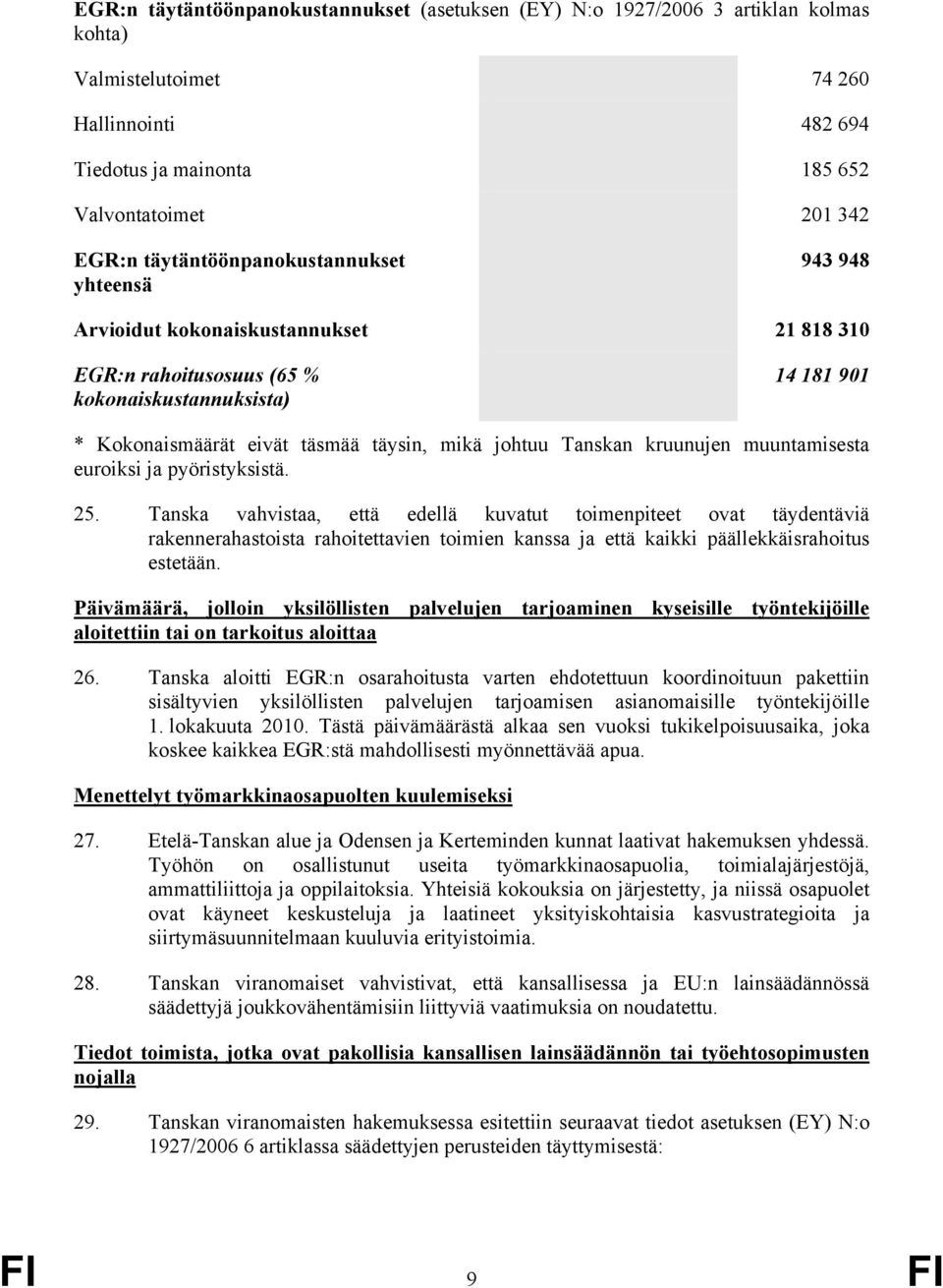 Tanskan kruunujen muuntamisesta euroiksi ja pyöristyksistä. 25.