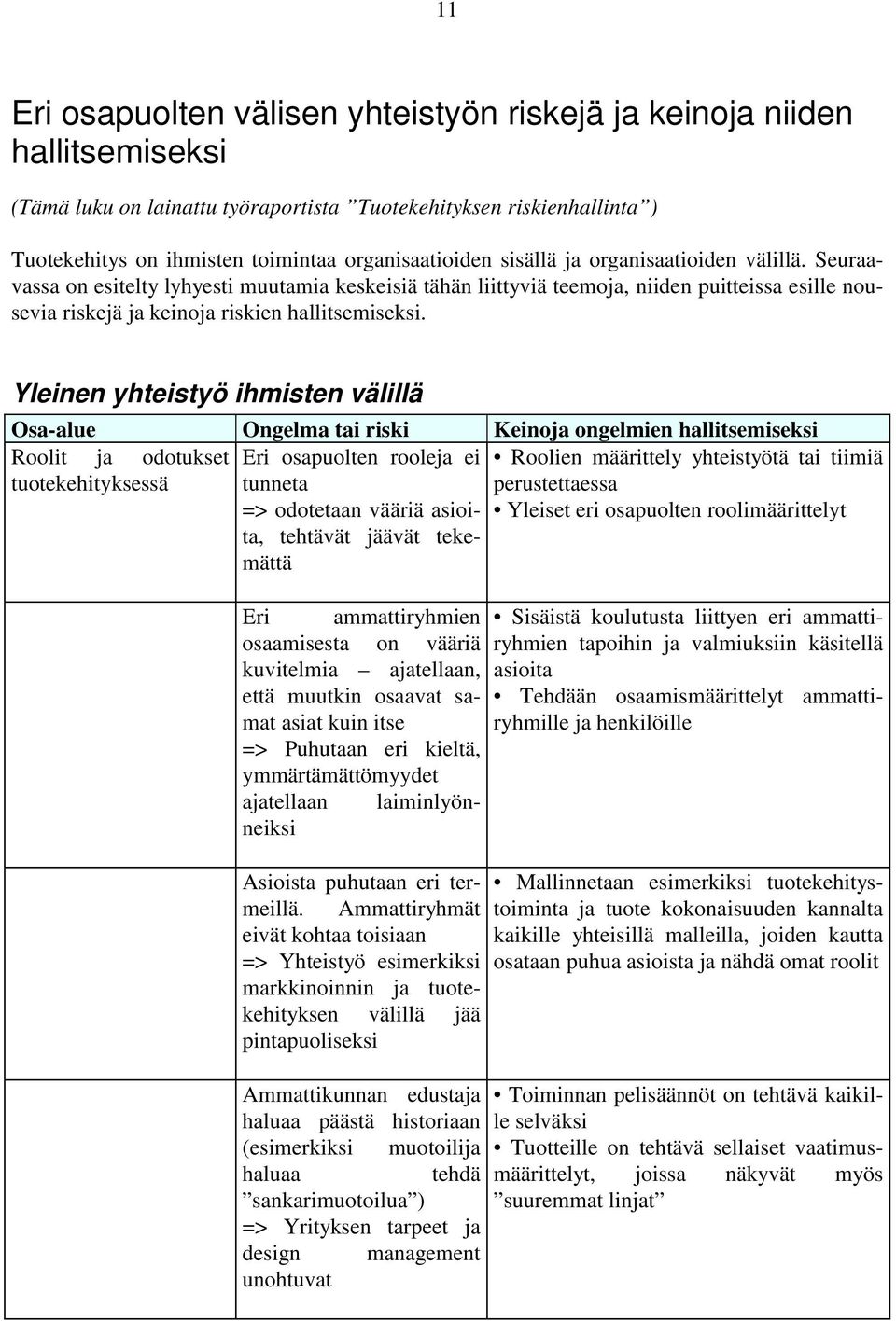 Seuraavassa on esitelty lyhyesti muutamia keskeisiä tähän liittyviä teemoja, niiden puitteissa esille nousevia riskejä ja keinoja riskien hallitsemiseksi.