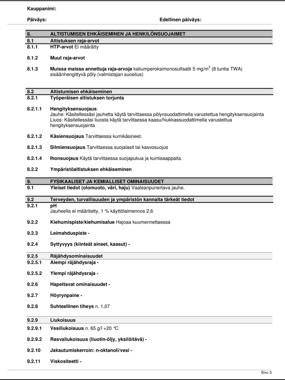 Työperäisen altistuksen torjunta 8.2.1.