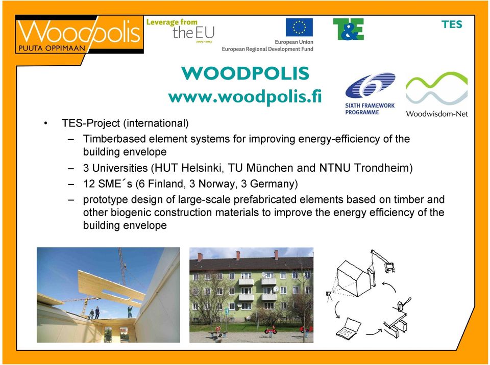 (HUT Helsinki, TU München and NTNU Trondheim) 12 SME s (6 Finland, 3 Norway, 3 Germany) prototype design