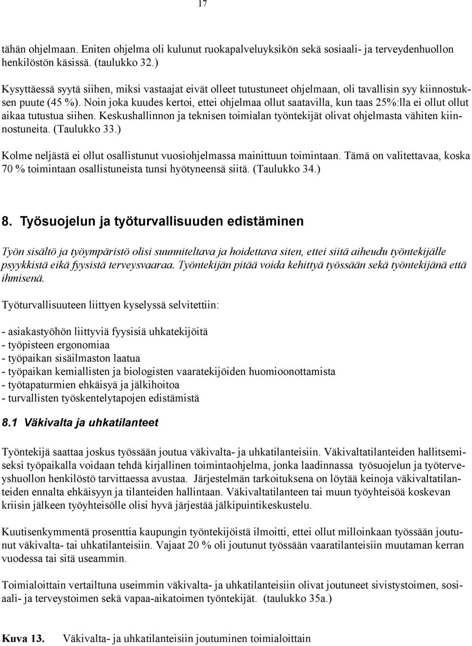 Noin joka kuudes kertoi, ettei ohjelmaa ollut saatavilla, kun taas 25%:lla ei ollut ollut aikaa tutustua siihen.