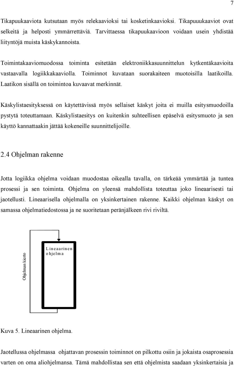 Toimintakaaviomuodossa toiminta esitetään elektroniikkasuunnittelun kytkentäkaavioita vastaavalla logiikkakaaviolla. Toiminnot kuvataan suorakaiteen muotoisilla laatikoilla.