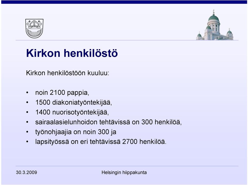 sairaalasielunhoidon tehtävissä on 300 henkilöä,