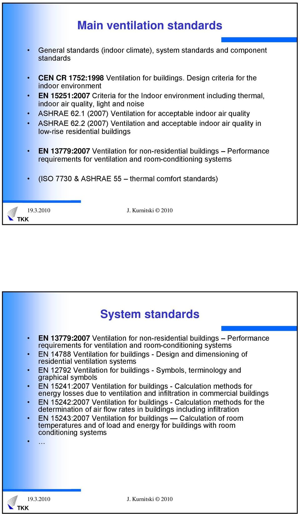 1 (2007) Ventilation for acceptable indoor air quality ASHRAE 62.