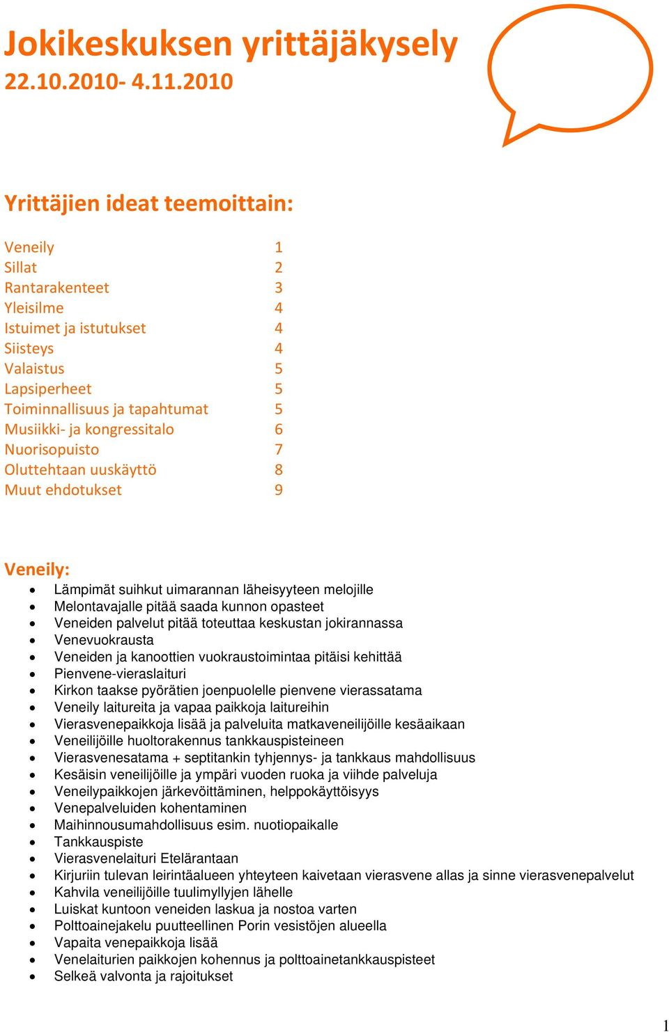 kongressitalo 6 Nuorisopuisto 7 Oluttehtaan uuskäyttö 8 Muut ehdotukset 9 Veneily: Lämpimät suihkut uimarannan läheisyyteen melojille Melontavajalle pitää saada kunnon opasteet Veneiden palvelut