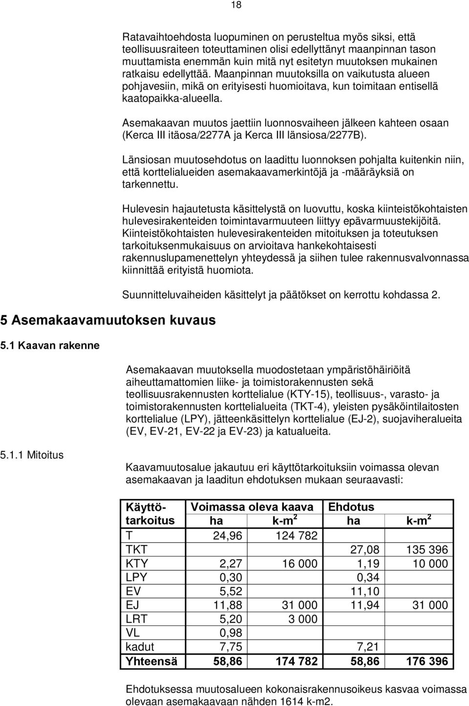 muainen rataisu edellyttää. Maanpinnan muutosilla on vaiutusta alueen pohjavesiin, miä on erityisesti huomioitava, un toimitaan entisellä aatopaia-alueella.