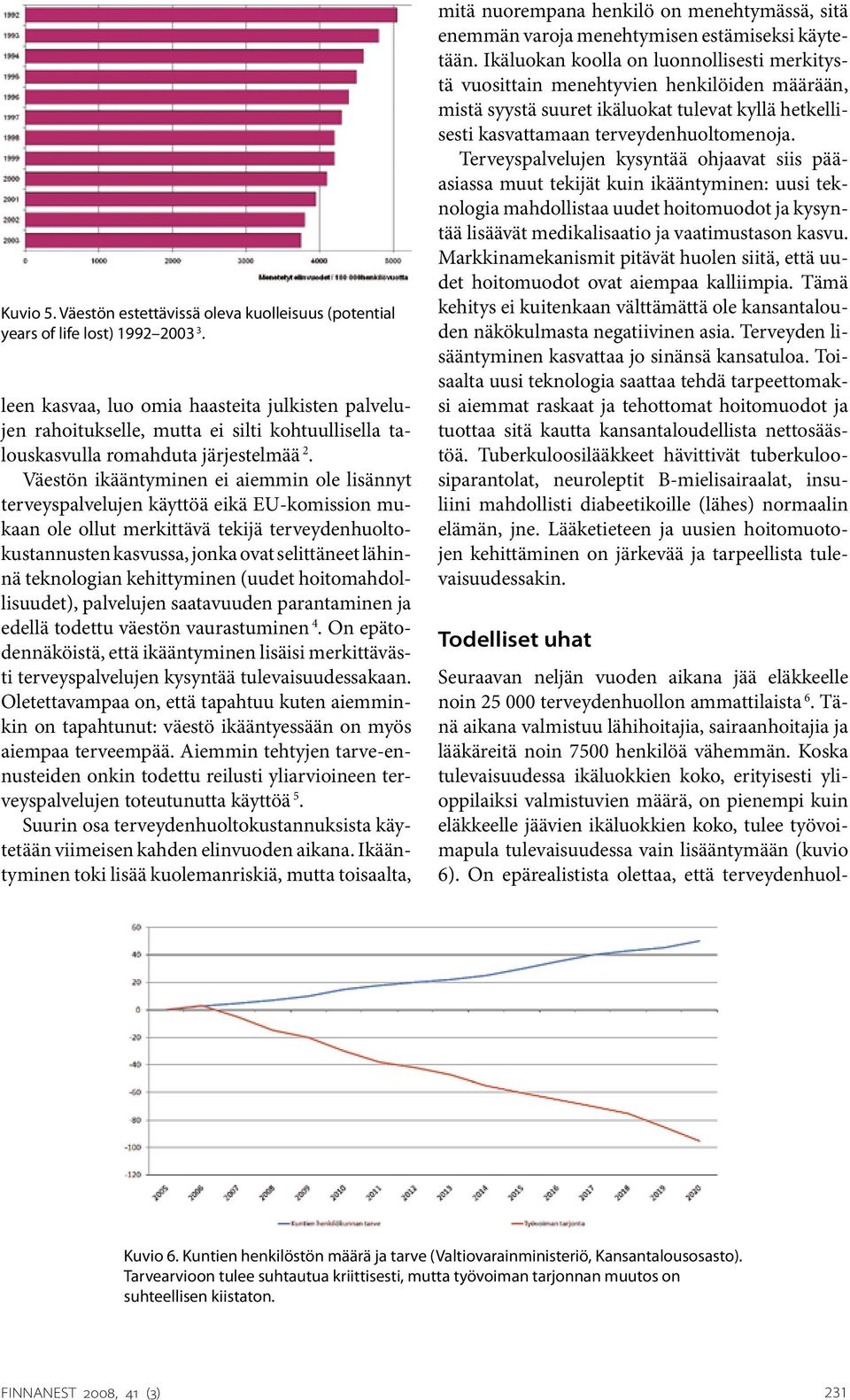 Väestön ikääntyminen ei aiemmin ole lisännyt terveyspalvelujen käyttöä eikä EU-komission mukaan ole ollut merkittävä tekijä terveydenhuoltokustannusten kasvussa, jonka ovat selittäneet lähinnä