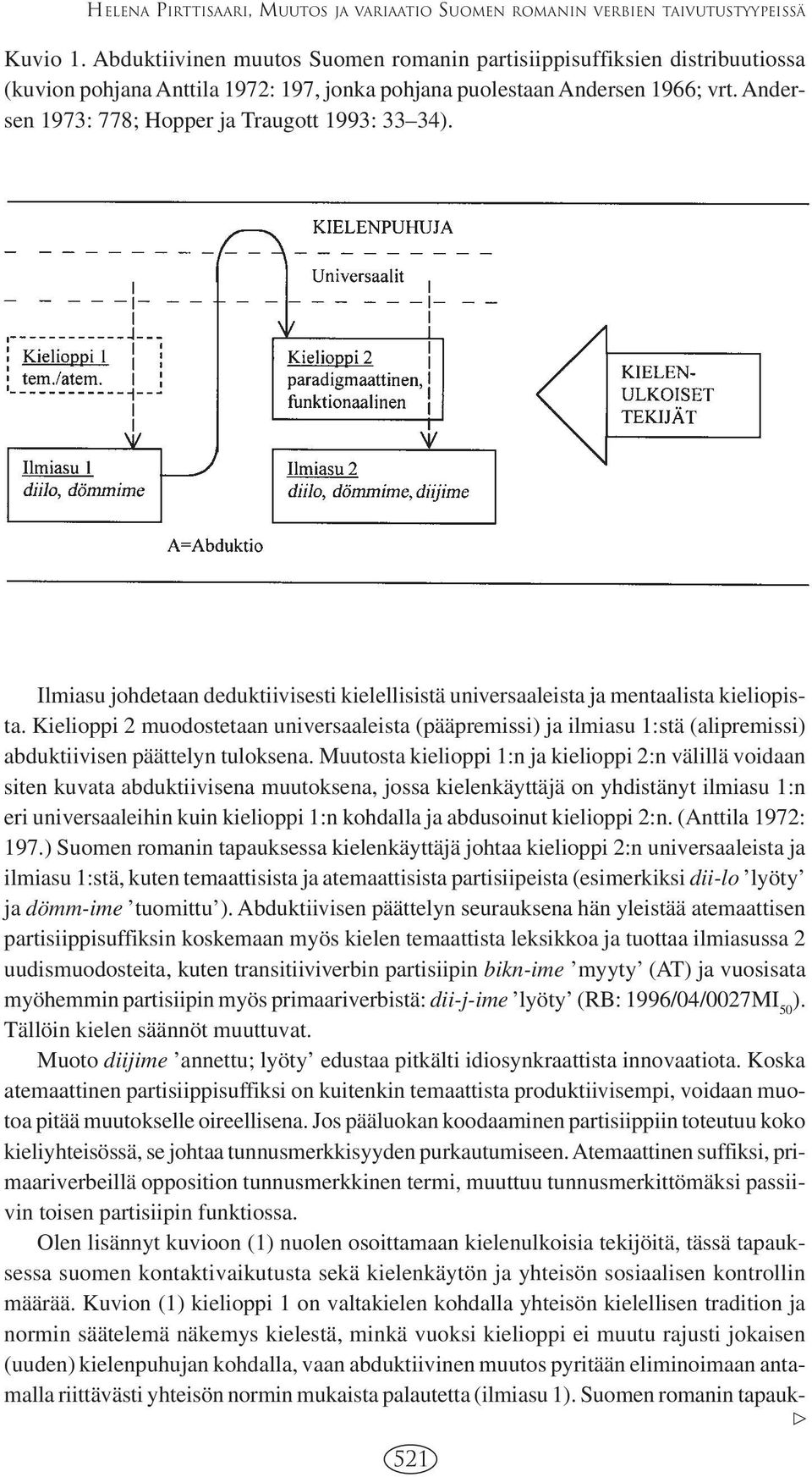 Andersen 1973: 778; Hopper ja Traugott 1993: 33 34. Ilmiasu johdetaan deduktiivisesti kielellisistä universaaleista ja mentaalista kieliopista.