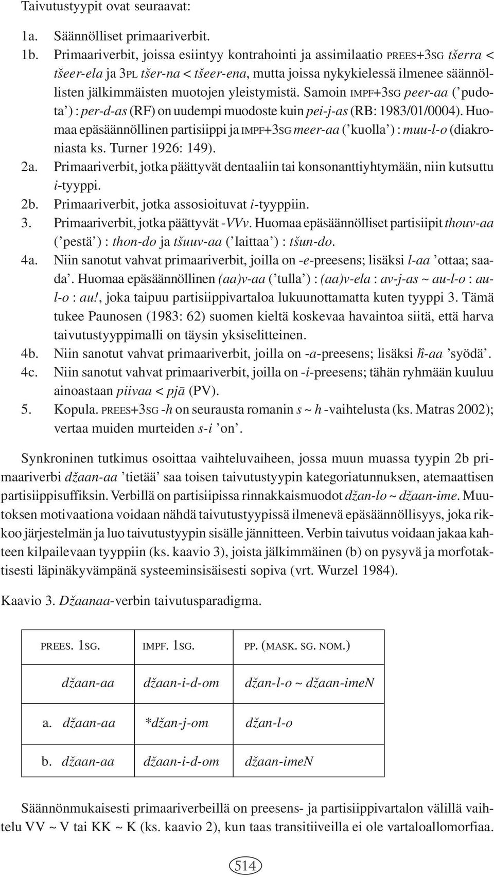 yleistymistä. Samoin IMPF+3SG peer-aa ( pudota : per-d-as (RF on uudempi muodoste kuin pei-j-as (RB: 1983/01/0004.