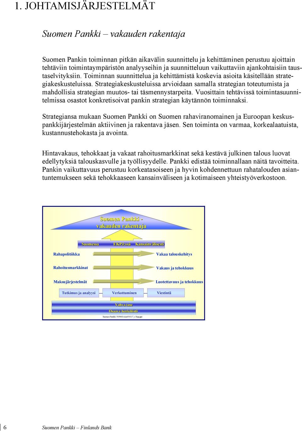 Strategiakeskusteluissa arvioidaan samalla strategian toteutumista ja mahdollisia strategian muutos- tai täsmennystarpeita.