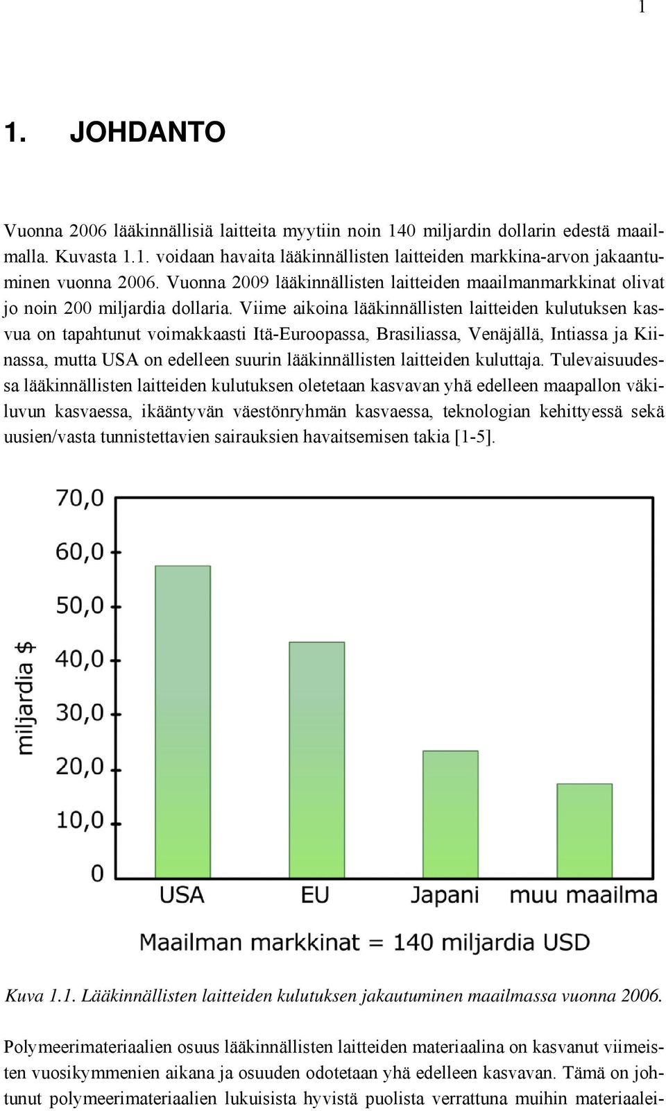 Viime aikoina lääkinnällisten laitteiden kulutuksen kasvua on tapahtunut voimakkaasti Itä-Euroopassa, Brasiliassa, Venäjällä, Intiassa ja Kiinassa, mutta USA on edelleen suurin lääkinnällisten