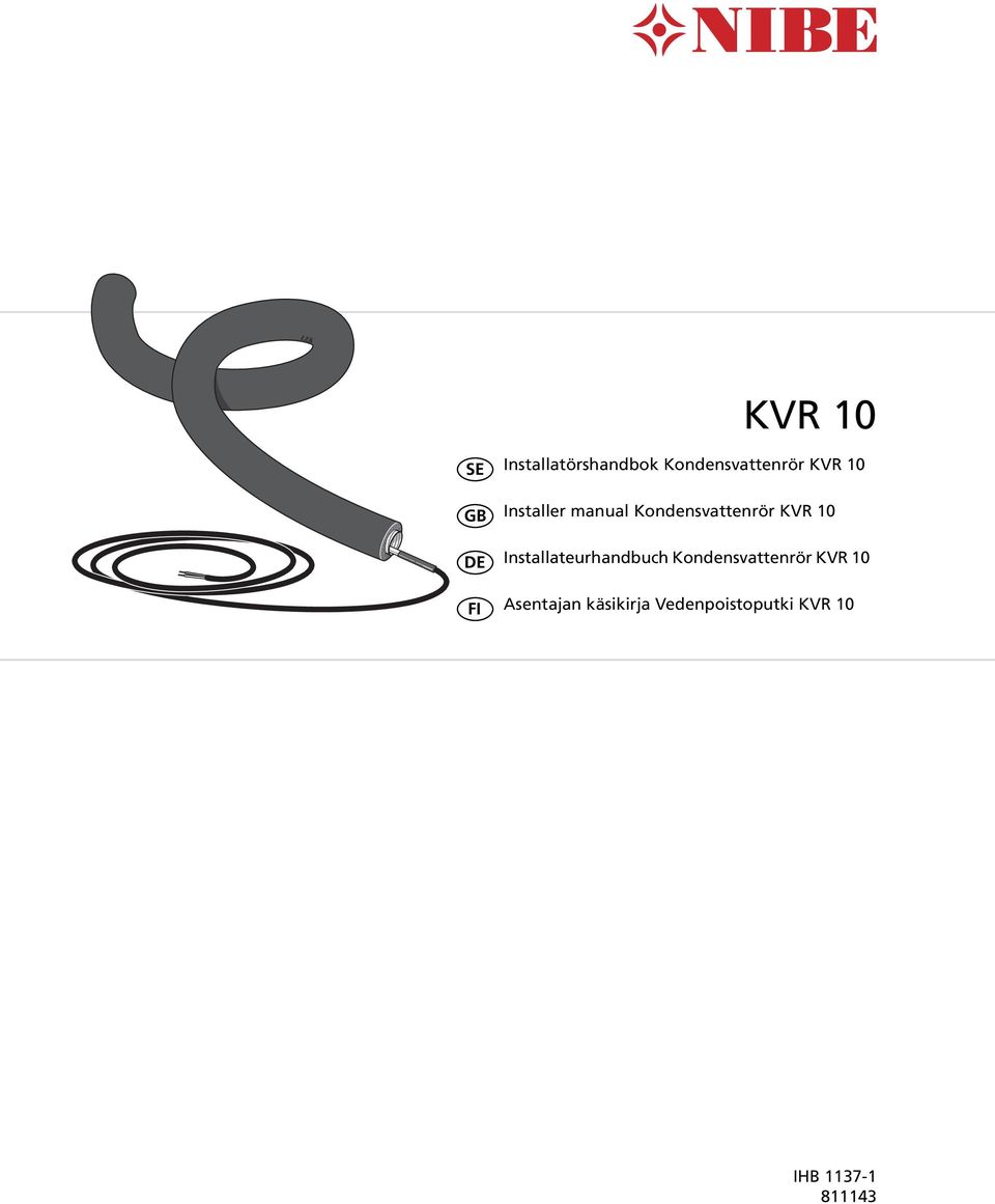 Kondensvattenrör KVR 10 Installateurhandbuch