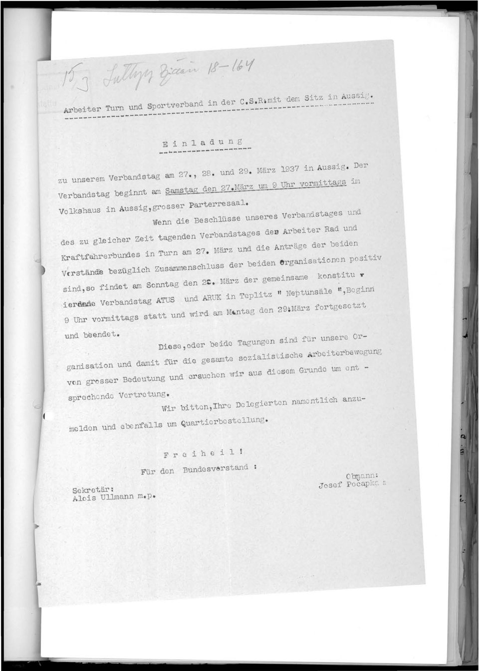 i Volkshaus in AUSsig, grosser parterresa a1 Wenn die Beschlusse unseres Verbandstages und des zu gleicher Zeit tagenden Verbandstages des Arbeiter Rad und Kraftfahrerbundes in Turn am 27.