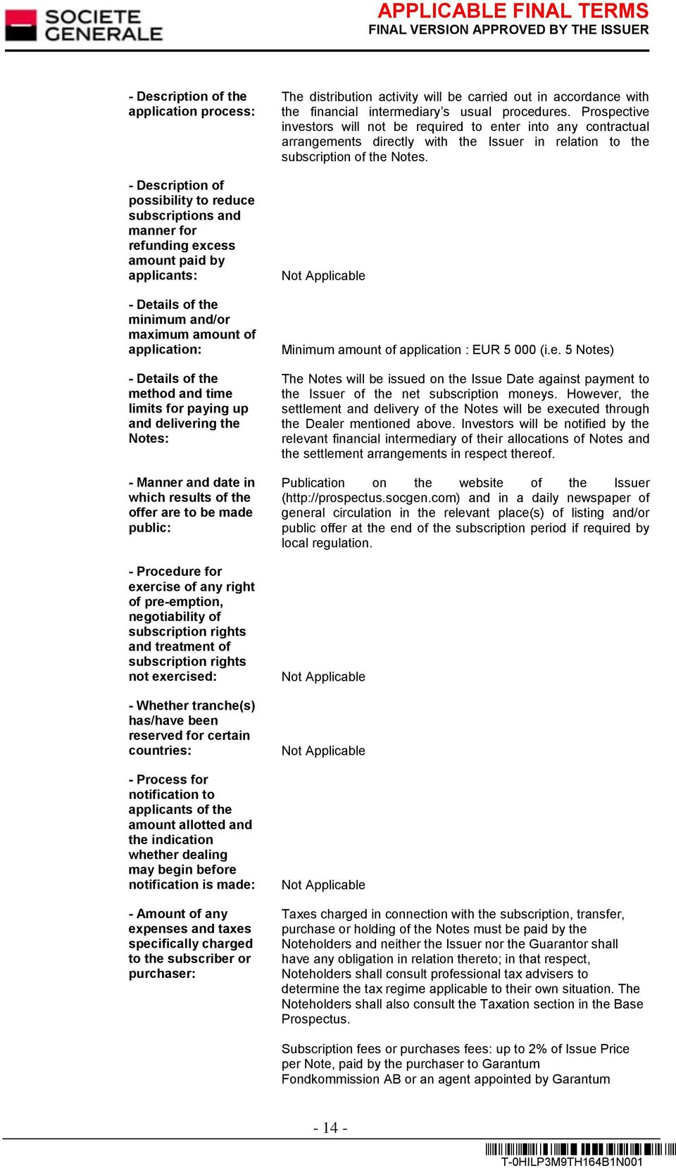 of any right of pre-emption, negotiability of subscription rights and treatment of subscription rights not exercised: - Whether tranche(s) has/have been reserved for certain countries: - Process for