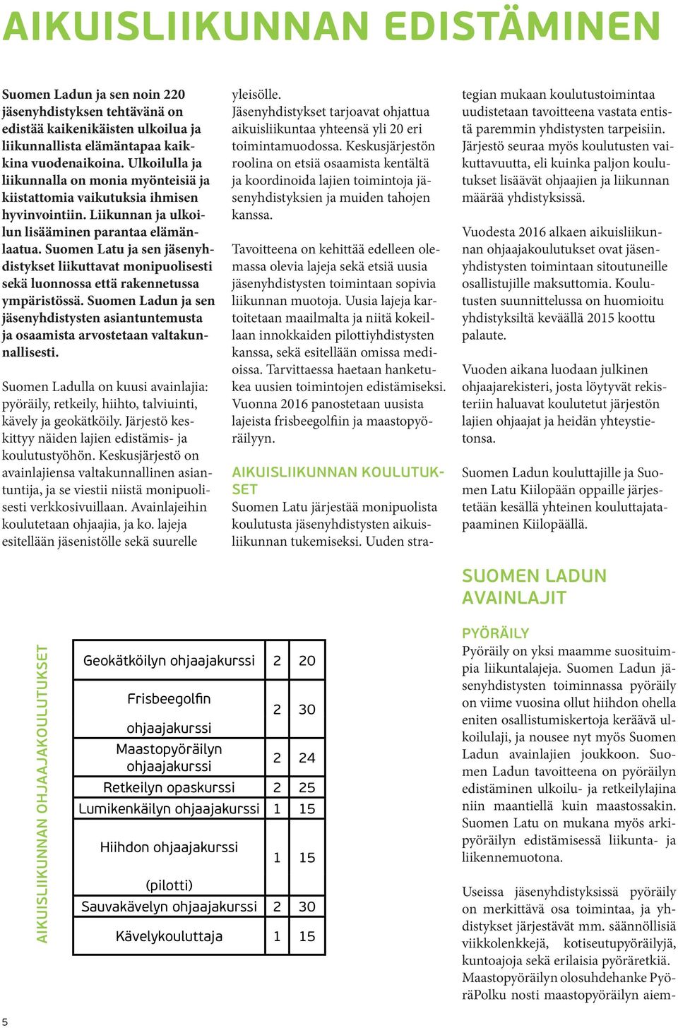 liikunnallista elämäntapaa kaikkina vuodenaikoina. Ulkoilulla ja liikunnalla on monia myönteisiä ja kiistattomia vaikutuksia ihmisen hyvinvointiin.