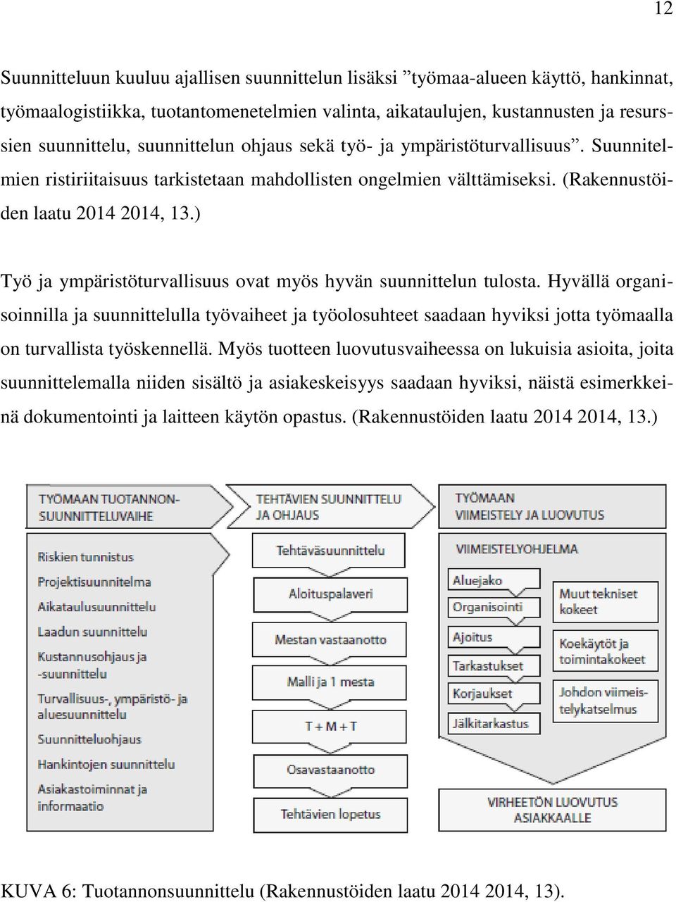 ) Työ ja ympäristöturvallisuus ovat myös hyvän suunnittelun tulosta. Hyvällä organisoinnilla ja suunnittelulla työvaiheet ja työolosuhteet saadaan hyviksi jotta työmaalla on turvallista työskennellä.