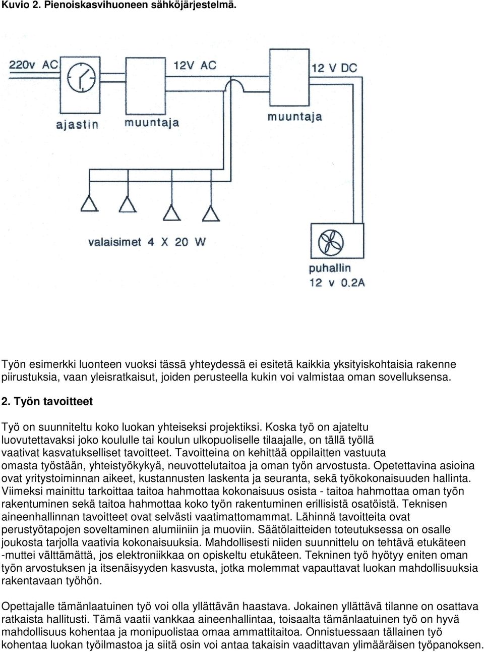 Työn tavoitteet Työ on suunniteltu koko luokan yhteiseksi projektiksi.