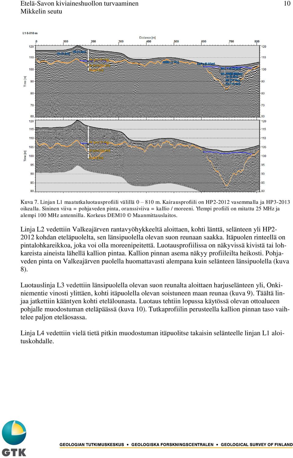 Linja L2 vedettiin Valkeajärven rantavyöhykkeeltä aloittaen, kohti länttä, selänteen yli HP2-2012 kohdan eteläpuolelta, sen länsipuolella olevan suon reunaan saakka.