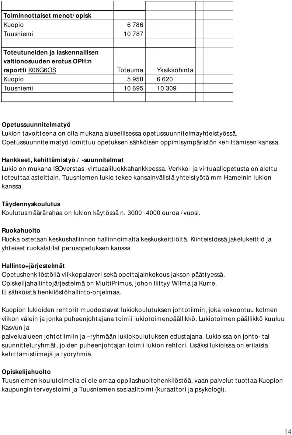 Hankkeet, kehittämistyö / -suunnitelmat Lukio on mukana ISOverstas -virtuaaliluokkahankkeessa. Verkko- ja virtuaaliopetusta on alettu toteuttaa asteittain.