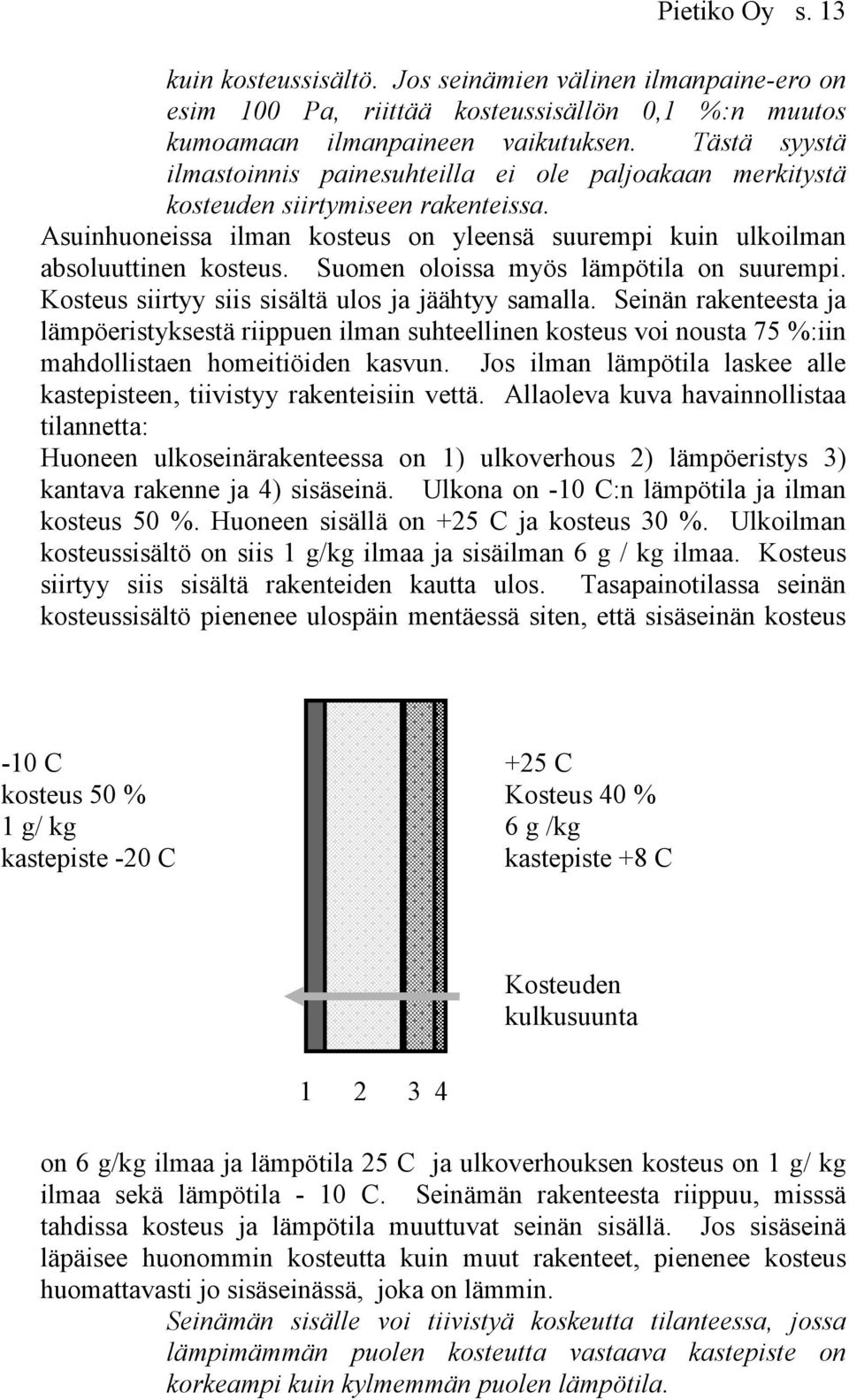 Suomen oloissa myös lämpötila on suurempi. Kosteus siirtyy siis sisältä ulos ja jäähtyy samalla.