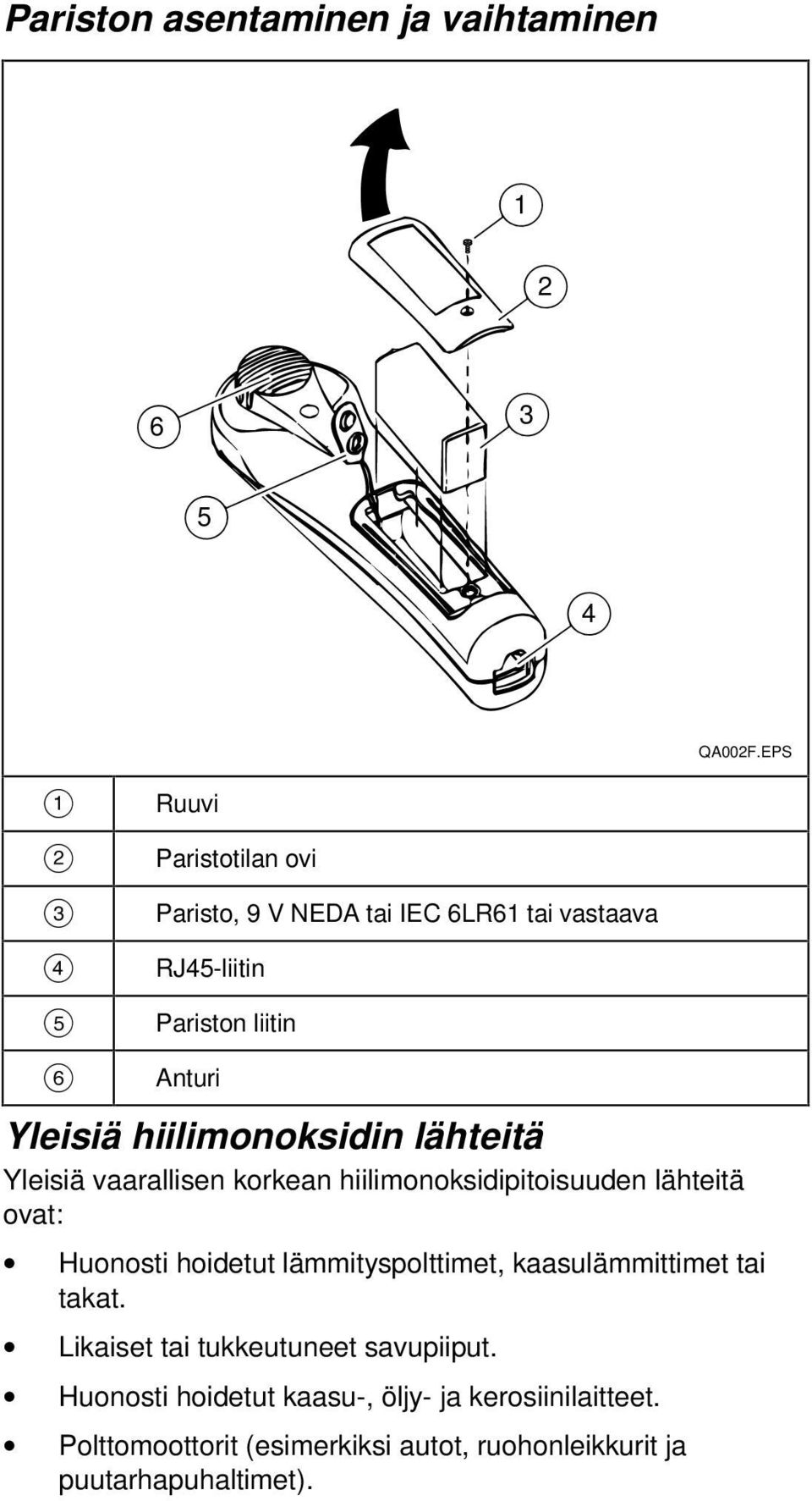 hiilimonoksidin lähteitä Yleisiä vaarallisen korkean hiilimonoksidipitoisuuden lähteitä ovat: Huonosti hoidetut