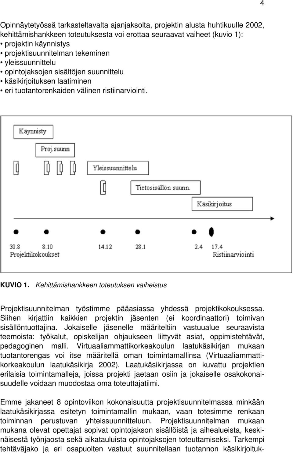 Kehittämishankkeen toteutuksen vaiheistus Projektisuunnitelman työstimme pääasiassa yhdessä projektikokouksessa.