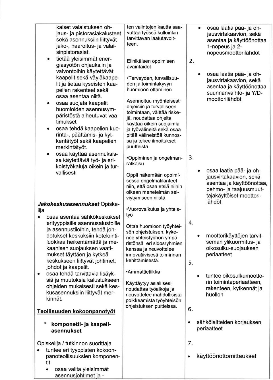 os suojt kpelit huomioiden sennusympäristöstä iheutuvt vtimukset os tehdä kpelien kuorint-, päättämis- j kytkentätyöt sekä kpelien merkintätyöt.