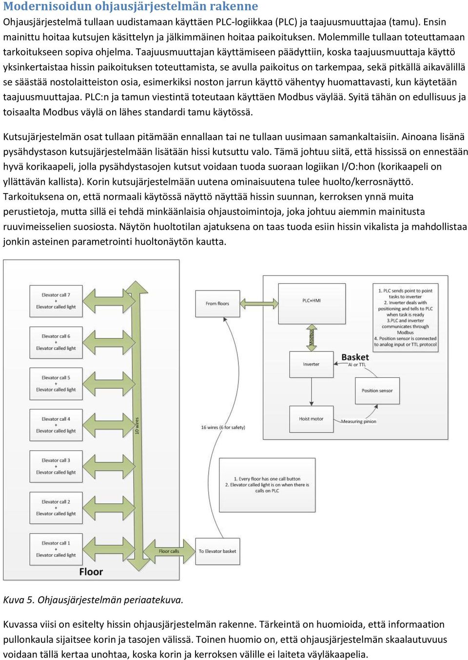 Taajuusmuuttajan käyttämiseen päädyttiin, koska taajuusmuuttaja käyttö yksinkertaistaa hissin paikoituksen toteuttamista, se avulla paikoitus on tarkempaa, sekä pitkällä aikavälillä se säästää