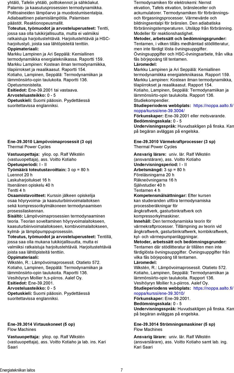 Oppimateriaali: Markku Lampinen ja Ari Seppälä: Kemiallinen termodynamiikka energiatekniikassa. Raportti 159. Markku Lampinen: Kostean ilman termodynamiikka, tilapiirrokset ja reaalikaasut.