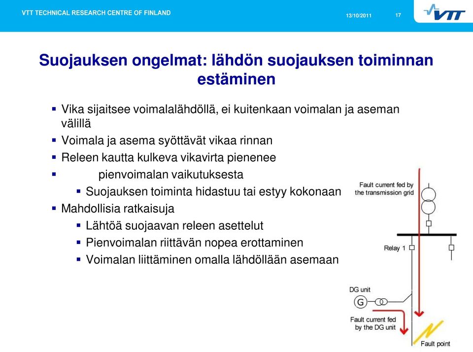 pienvoimalan vaikutuksesta Suojauksen toiminta hidastuu tai estyy kokonaan Mahdollisia ratkaisuja Lähtöä