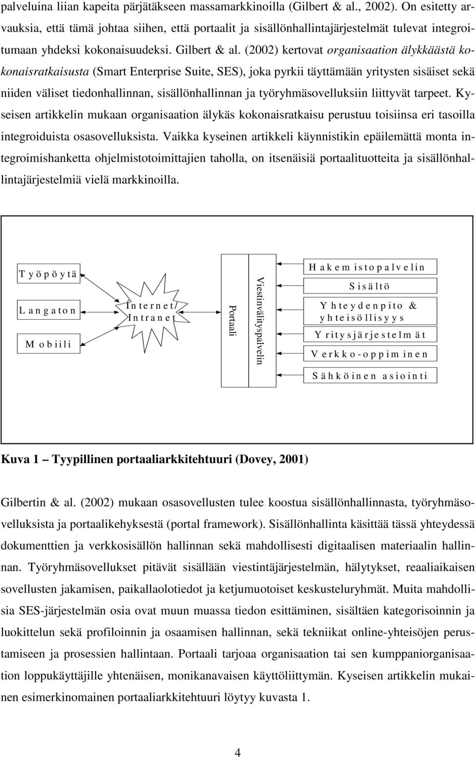 (2002) kertovat organisaation älykkäästä kokonaisratkaisusta (Smart Enterprise Suite, SES), joka pyrkii täyttämään yritysten sisäiset sekä niiden väliset tiedonhallinnan, sisällönhallinnan ja