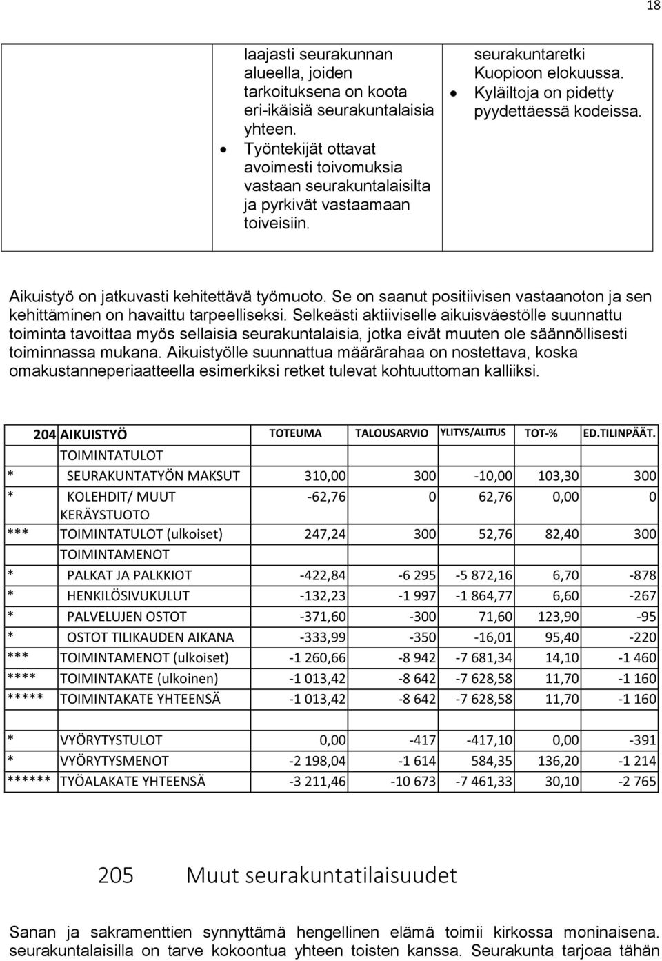 Aikuistyö on jatkuvasti kehitettävä työmuoto. Se on saanut positiivisen vastaanoton ja sen kehittäminen on havaittu tarpeelliseksi.